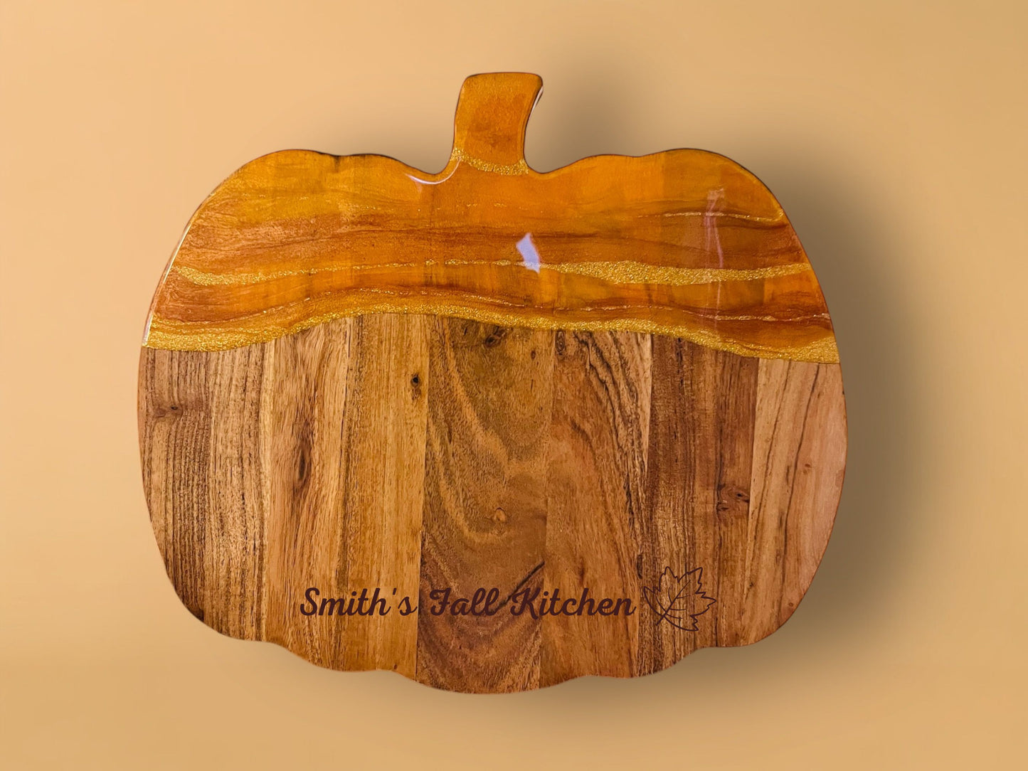 Fall Cutting Board, Pumpkin-Shaped Resin Cheese Board Set with Knife