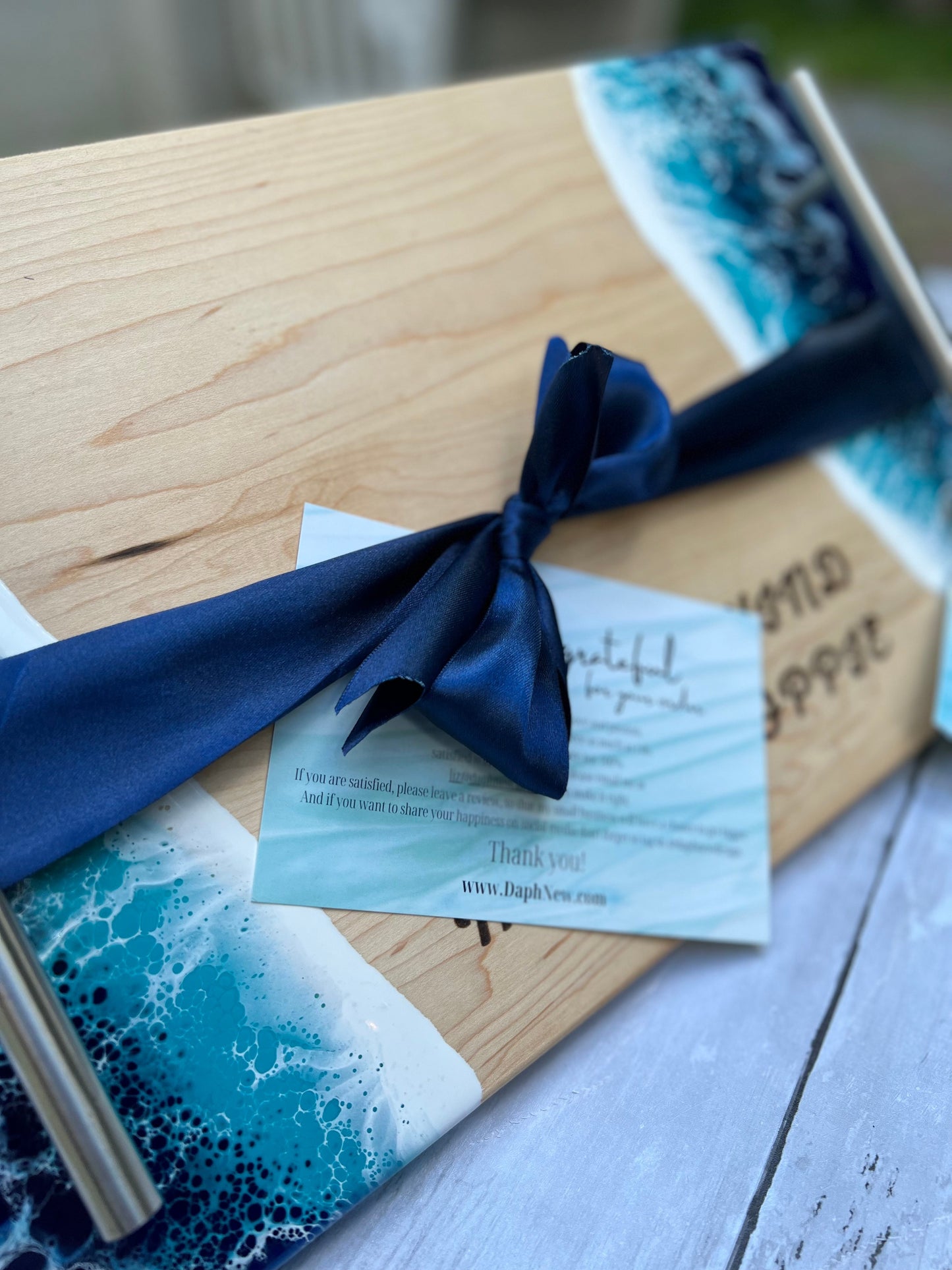 Ocean Resin Charcuterie Tray -Maple
