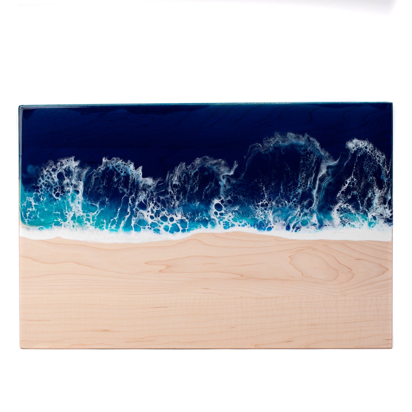 Personalized Ocean Resin Charcuterie Board Maple Large