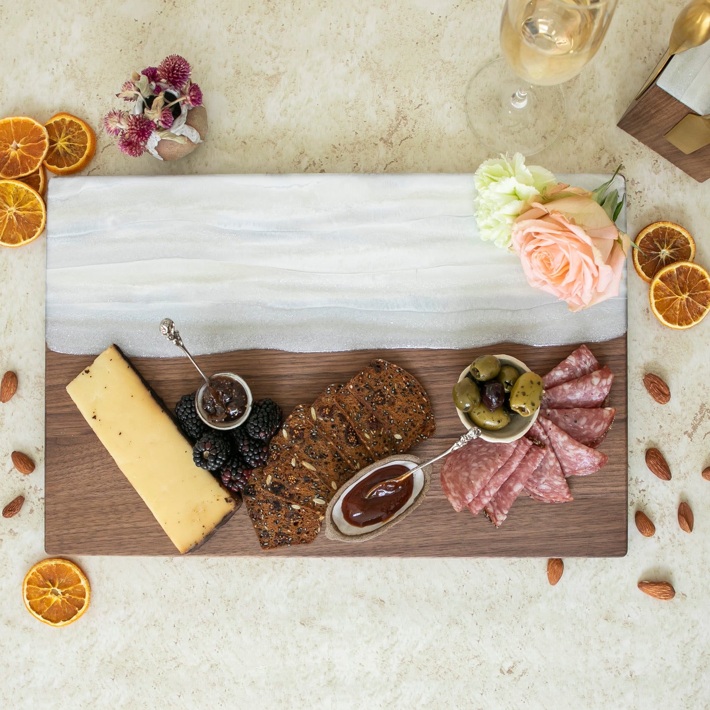Walnut Wood Cutting Board with Resin