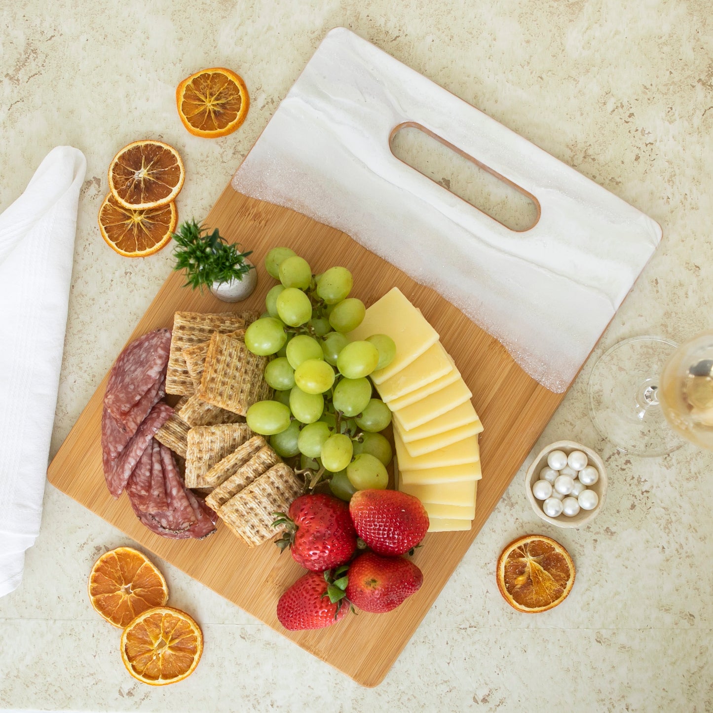 Wooden Serving Board Handmade Resin Design Bamboo Wood