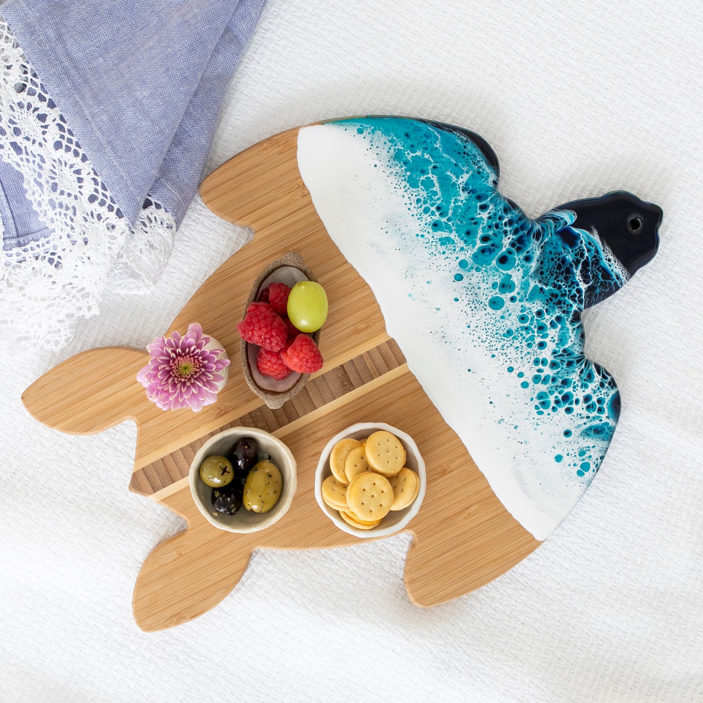 Turtle Cutting Board Ocean Resin Design