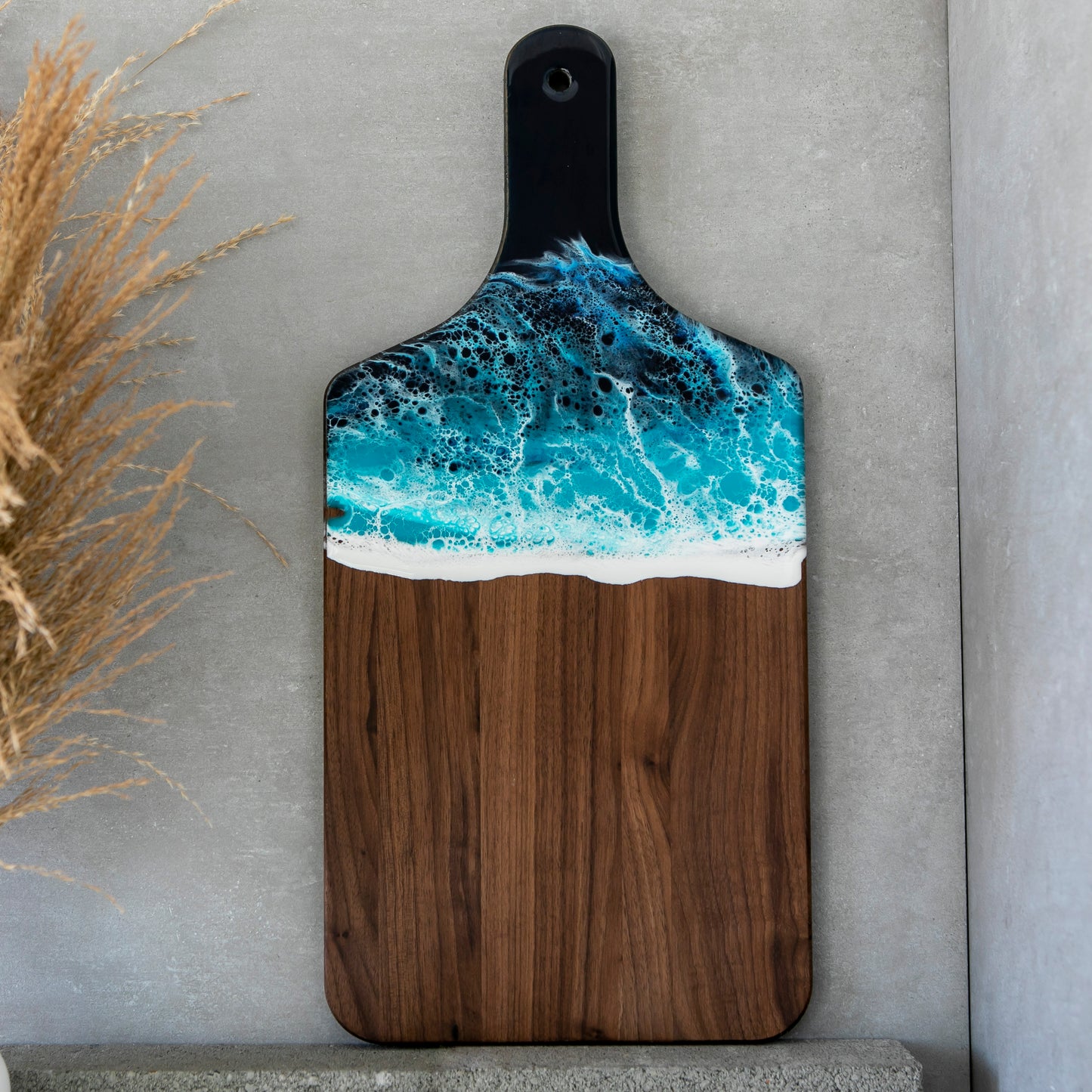 Ocean Resin Cutting Board with Black Walnut Wood
