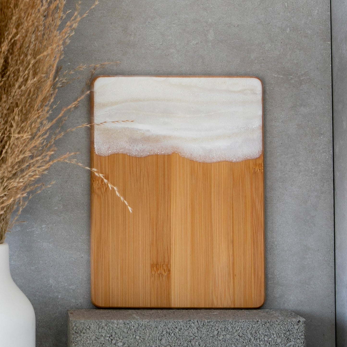Wooden Serving Board Handmade Resin Design Bamboo Wood