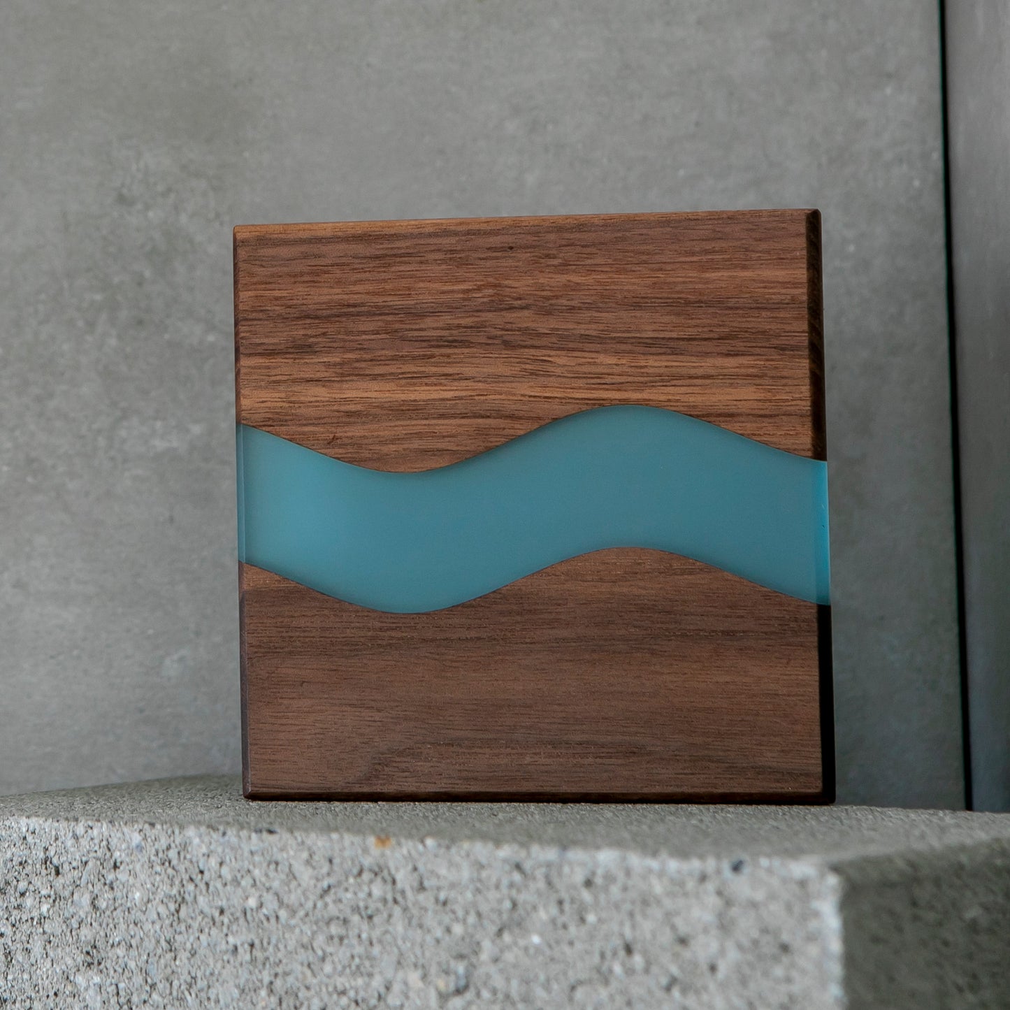 Handmade Black Walnut Wood Resin River Coasters