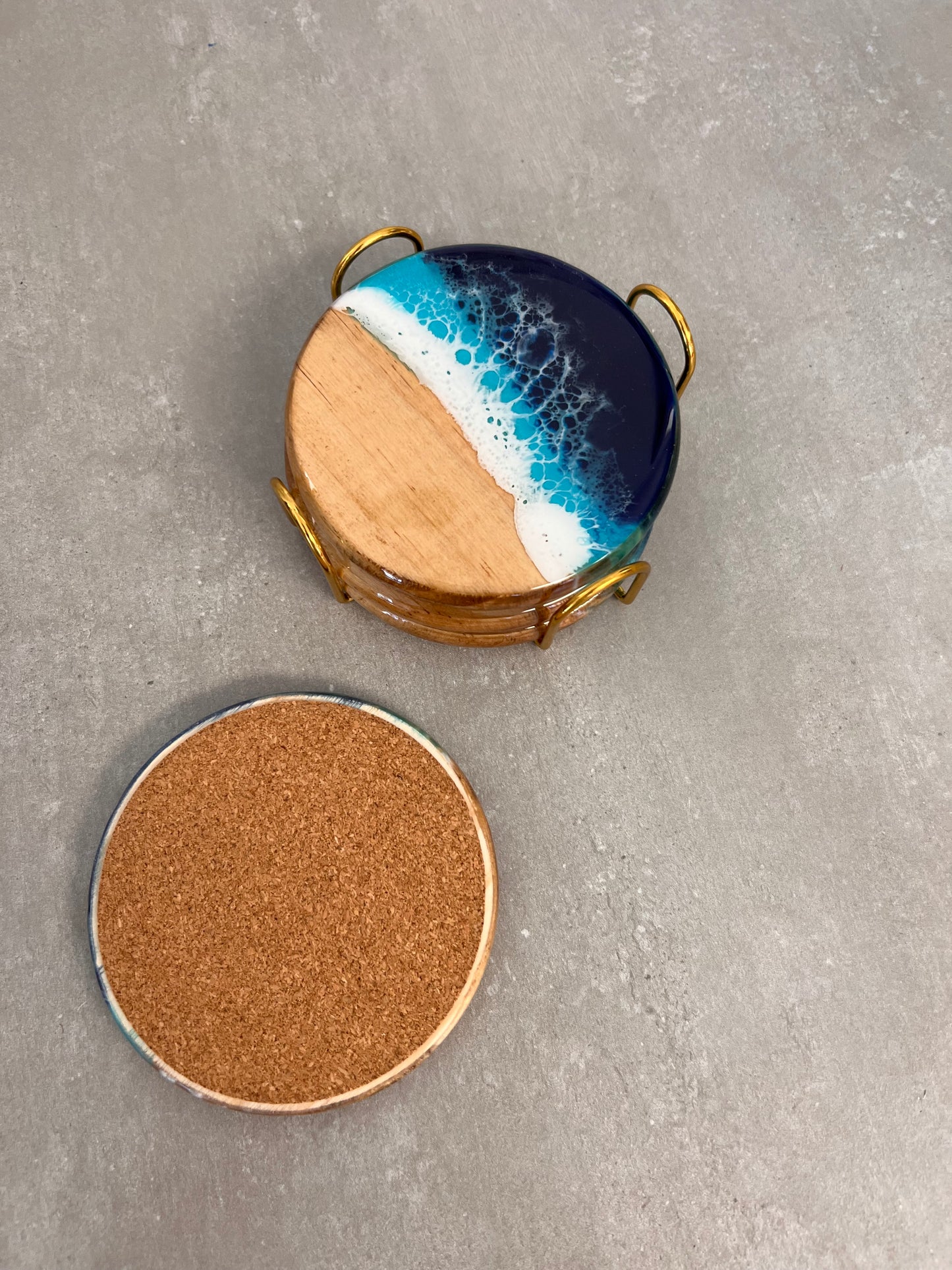 Personalized Resin Coasters with Beach Theme