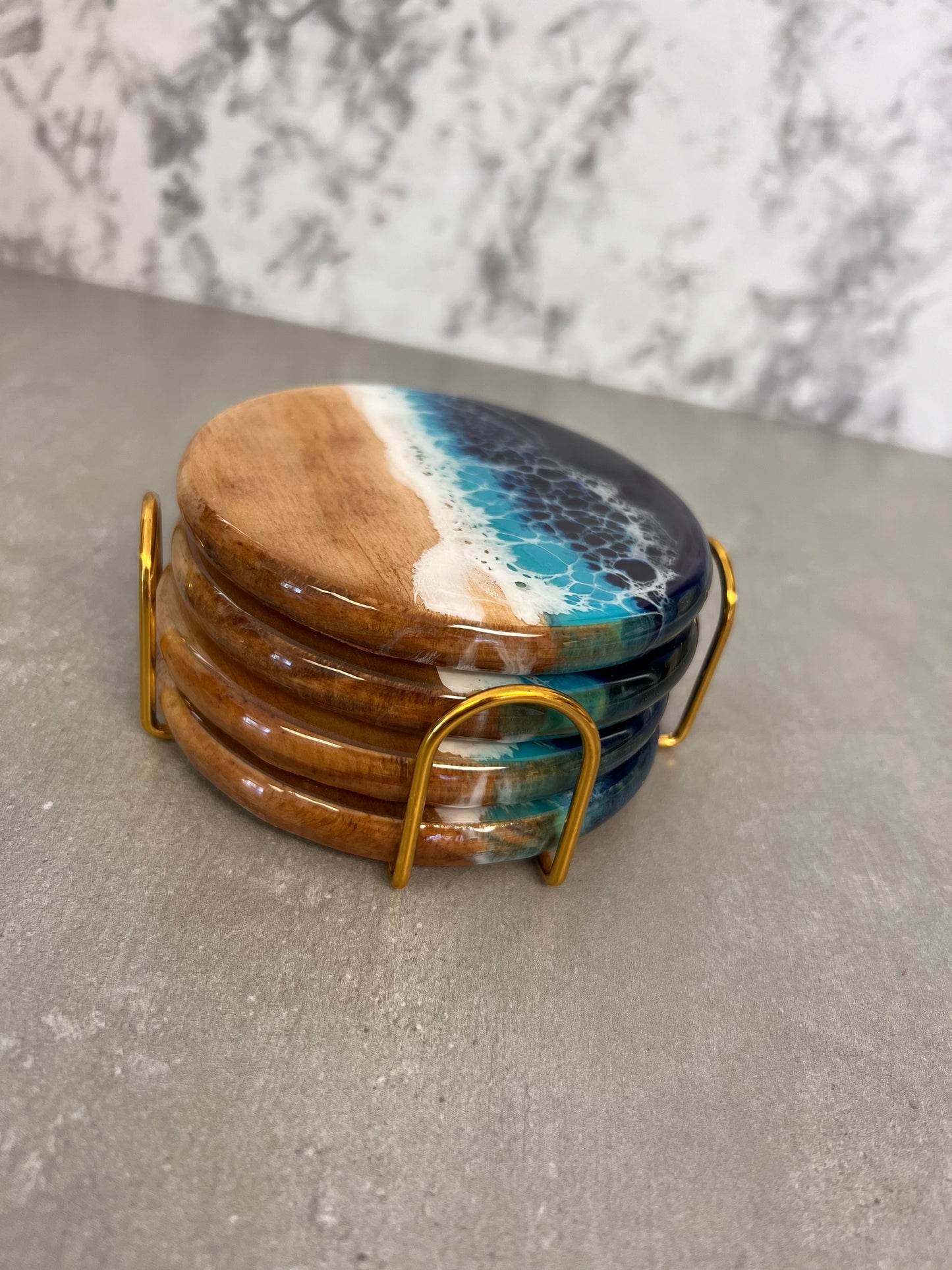 Personalized Resin Coasters with Beach Theme