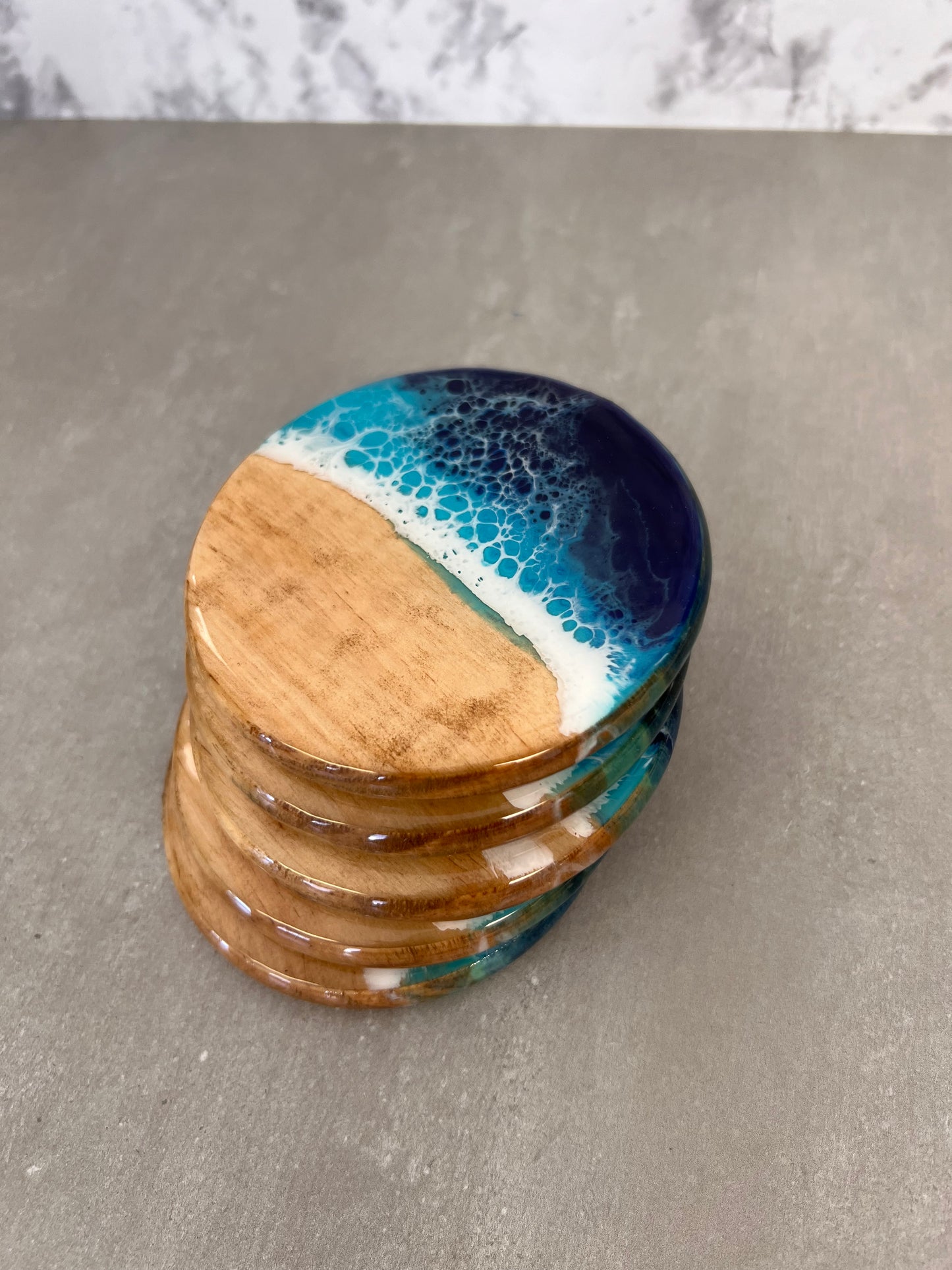Personalized Resin Coasters with Beach Theme