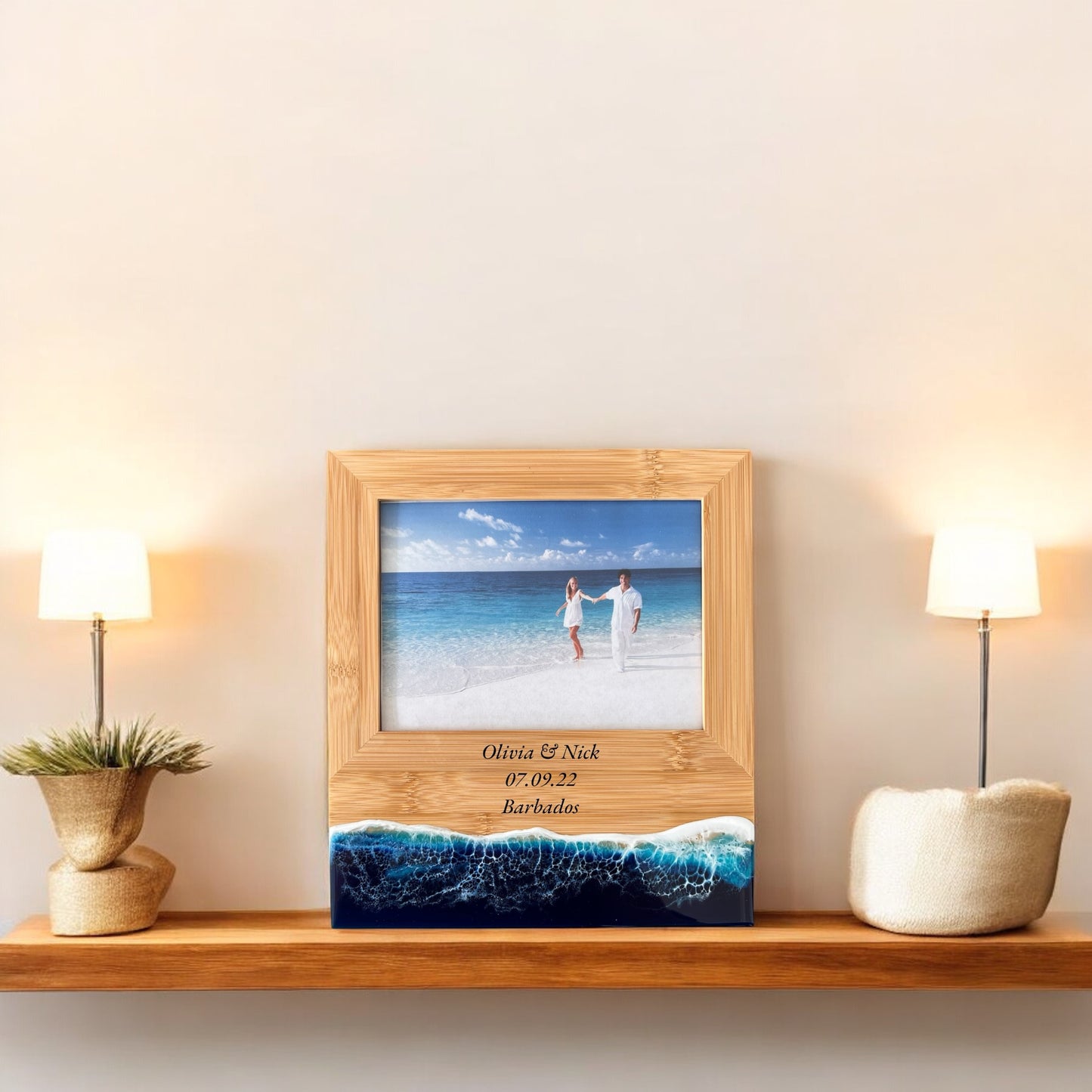 Personalized Beach Photo Frame 5x7 Picture Frame Ocean Beach Themed Decor