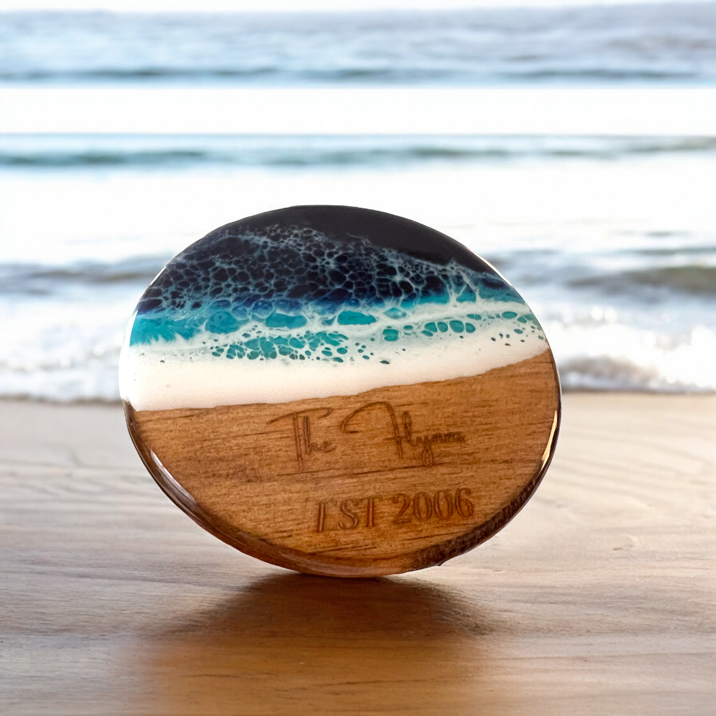 Personalized Resin Coasters with Beach Theme