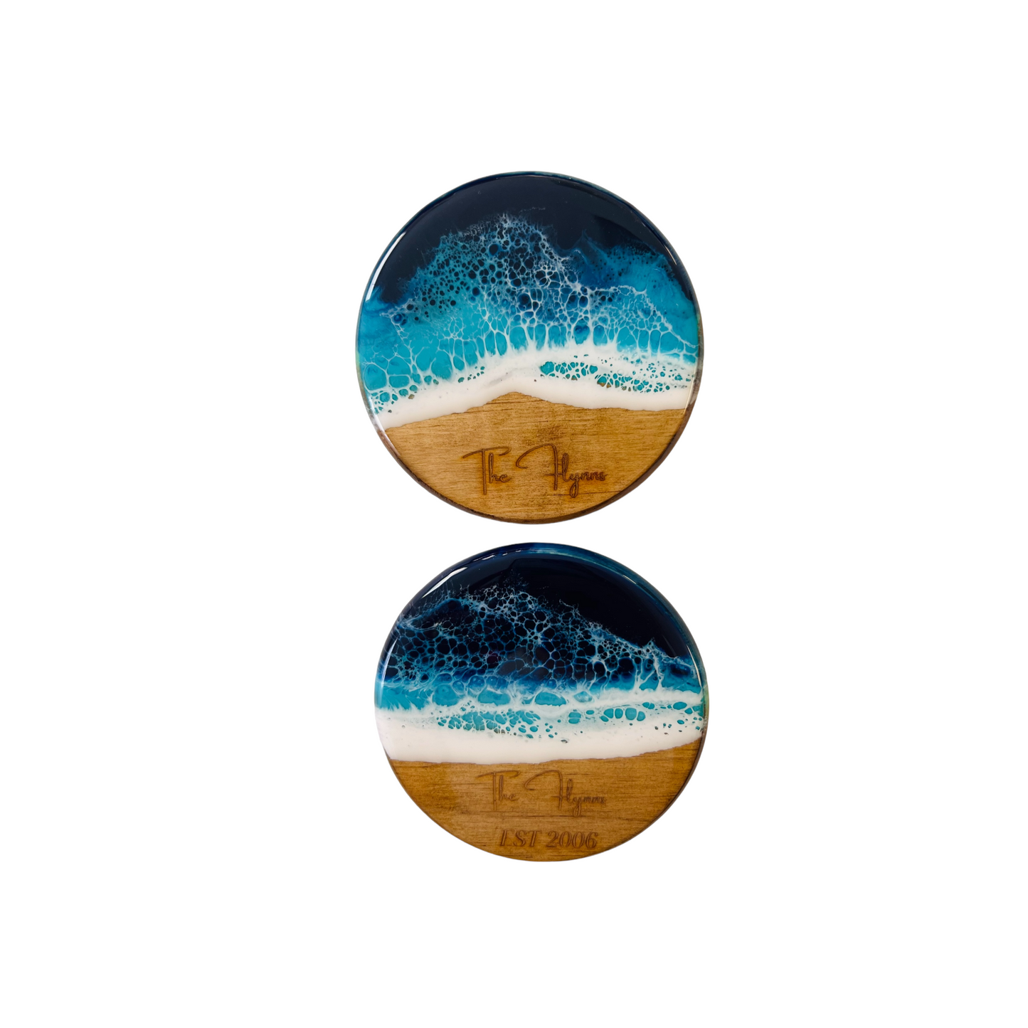 Personalized Resin Coasters with Beach Theme