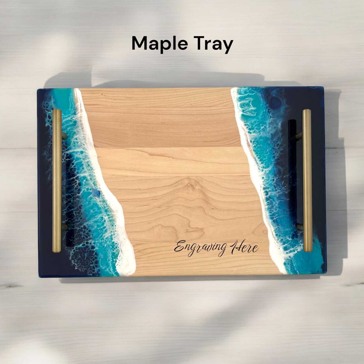 Ocean Resin Charcuterie Tray -Maple