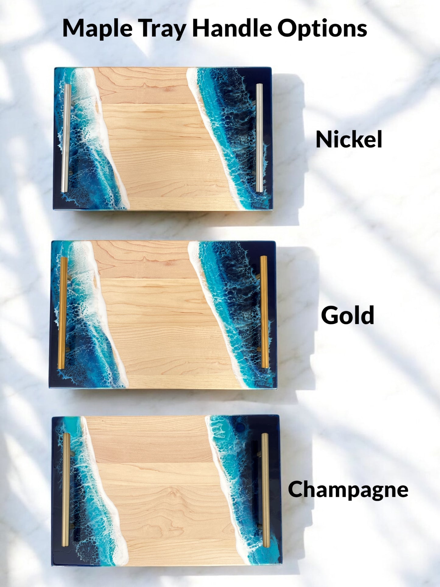 Ocean Resin Charcuterie Tray -Maple