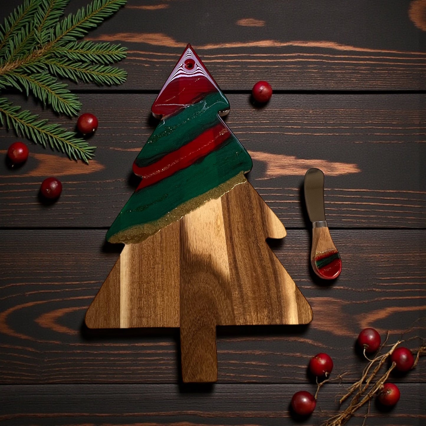 Resin Cheese / Butter Knife Christmas Colors