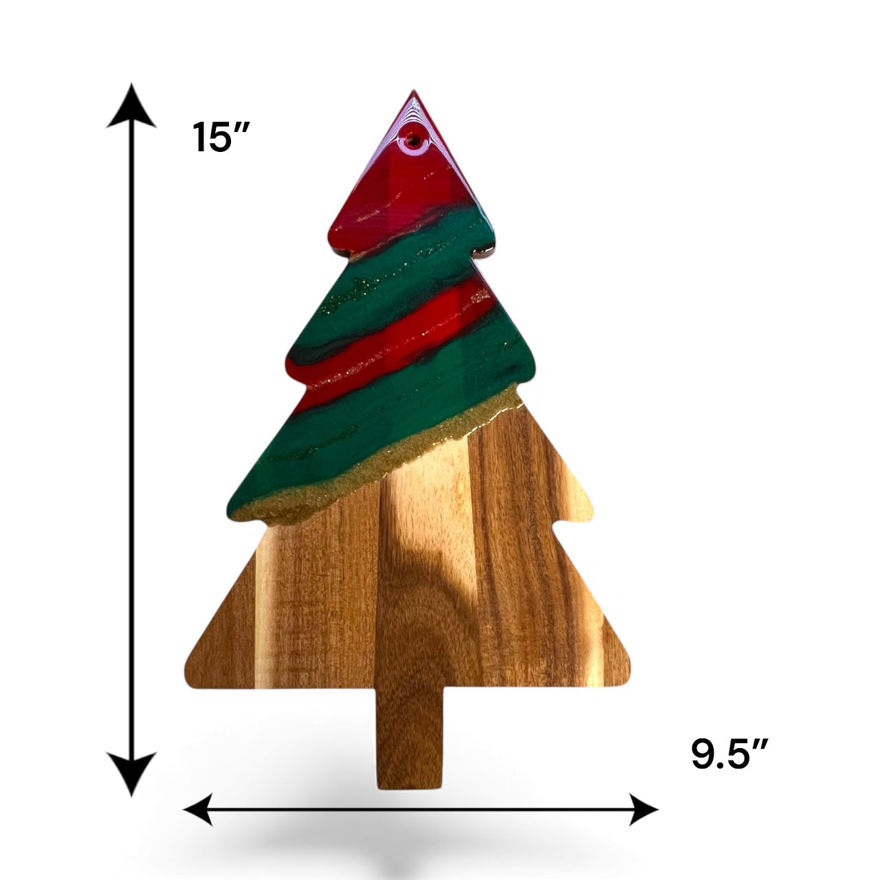 Christmas Tree Shape Festive Resin Cheese Board with Knife Gift Set
