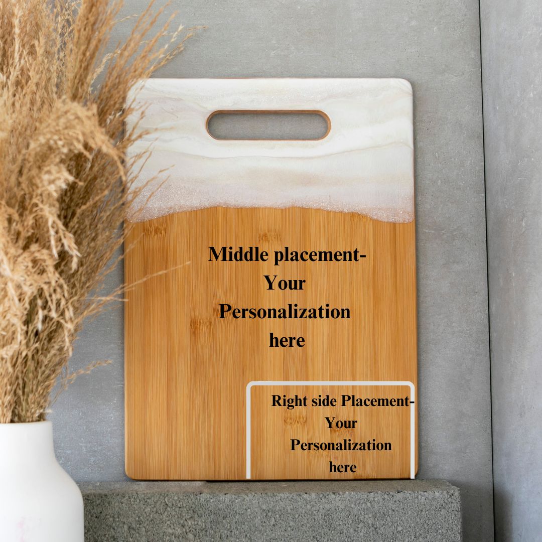 Wooden Serving Board Handmade Resin Design Bamboo Wood