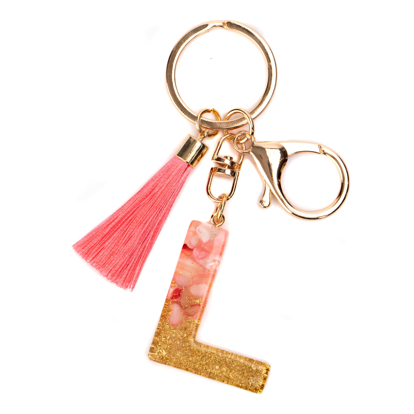 Beautiful Custom Letter Initial Resin Keychain