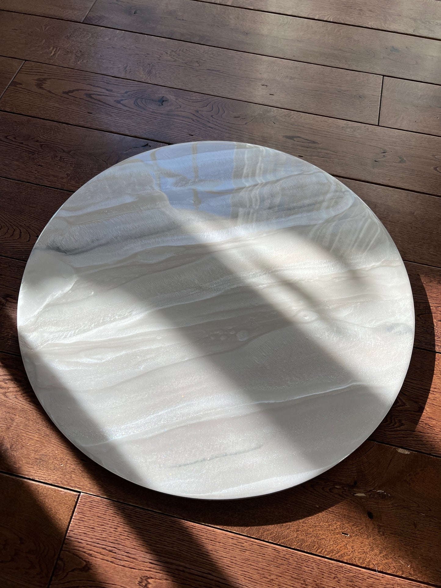 Resin Lazy Susan White – Large 20-Inch Handmade Wooden Turntable