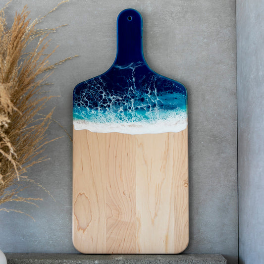 Ocean Resin Maple Cheese Board with Handle