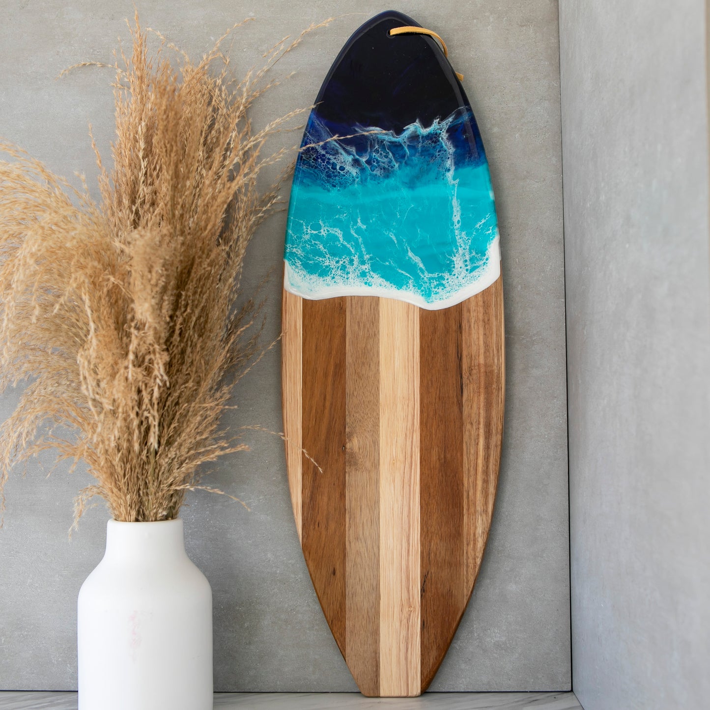 Surfboard Resin Ocean Wave Wood Cutting / Serving Board