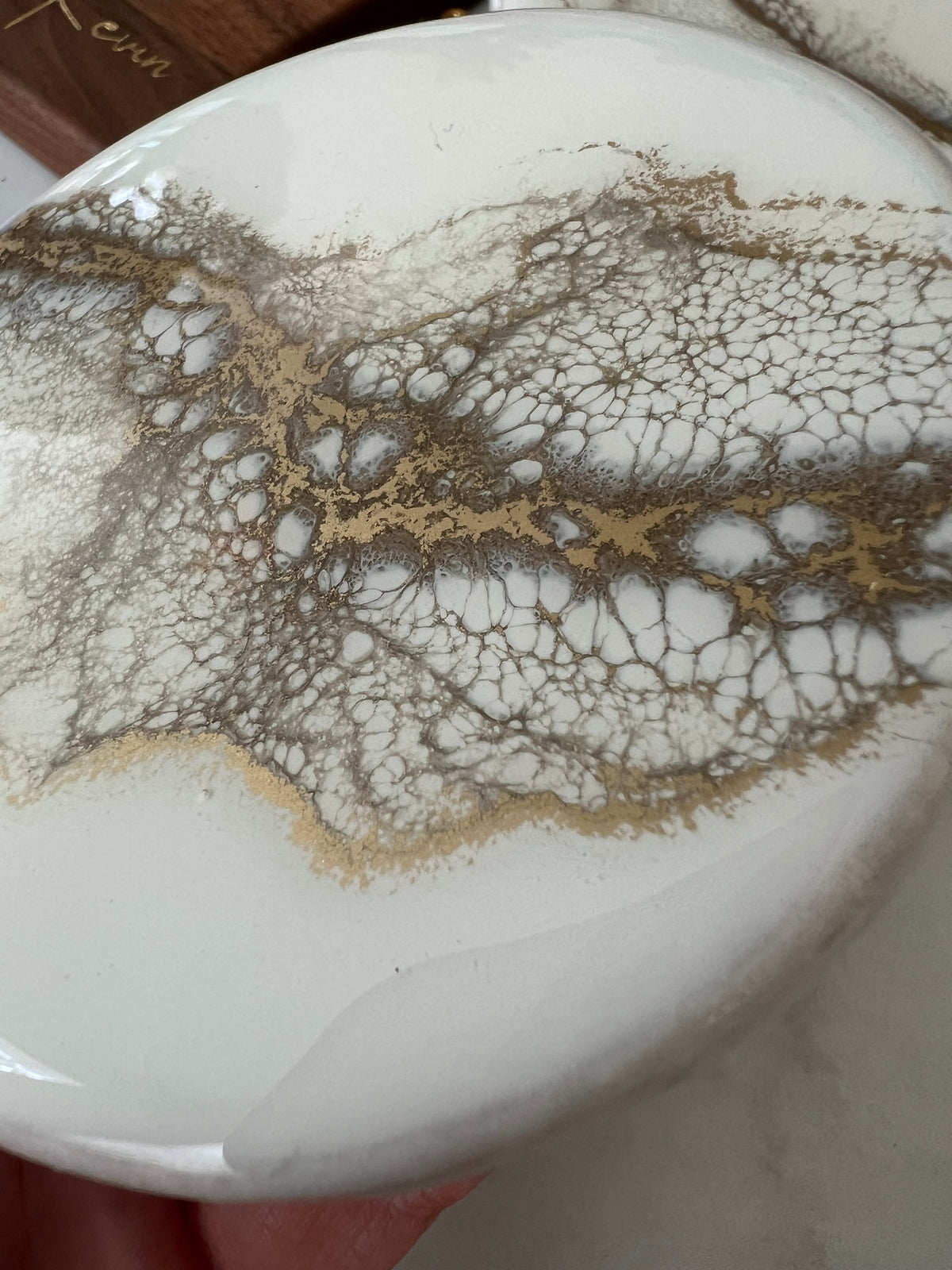 Personalized White & Gold Resin Charcuterie Board, Luxury Wedding Gift