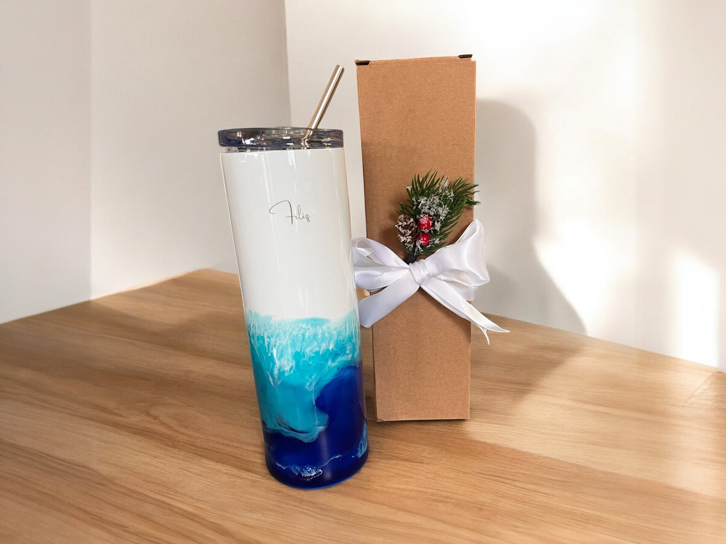 Personalized Ocean-Inspired Resin Tall Tumbler