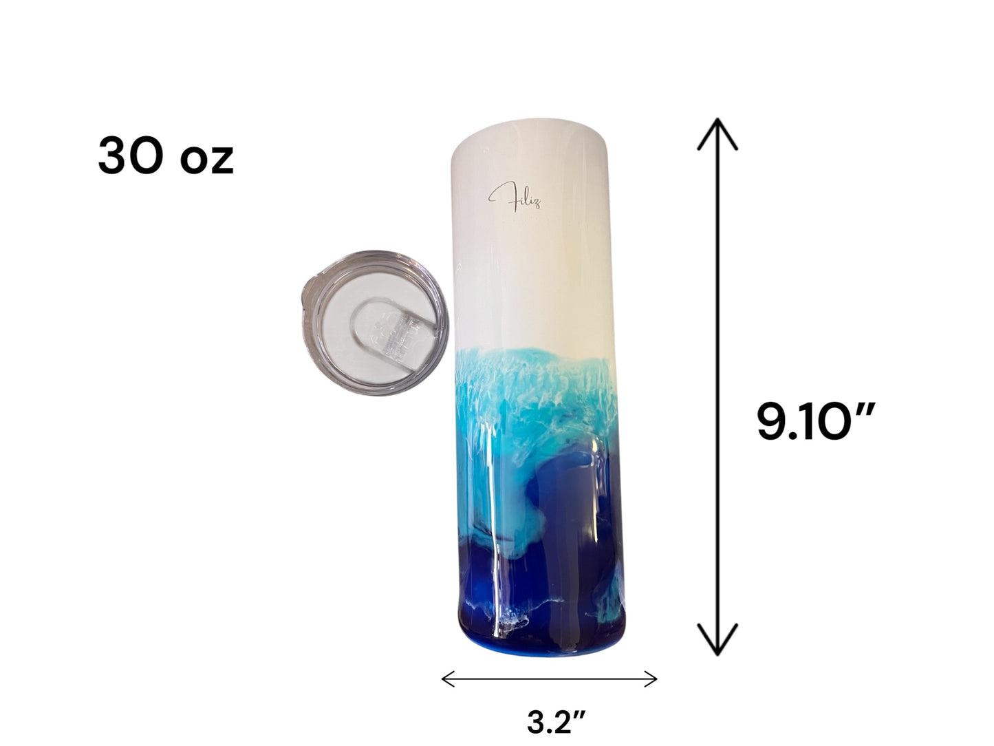 Personalized Ocean-Inspired Resin Tall Tumbler