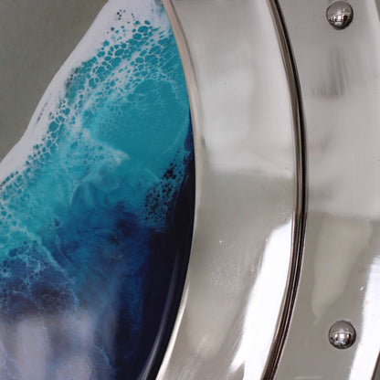 Nautical Ocean Resin Mirror with Porthole Frame