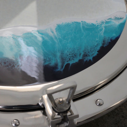 Nautical Ocean Resin Mirror with Porthole Frame