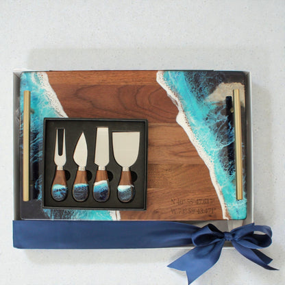 Walnut Ocean Resin Tray