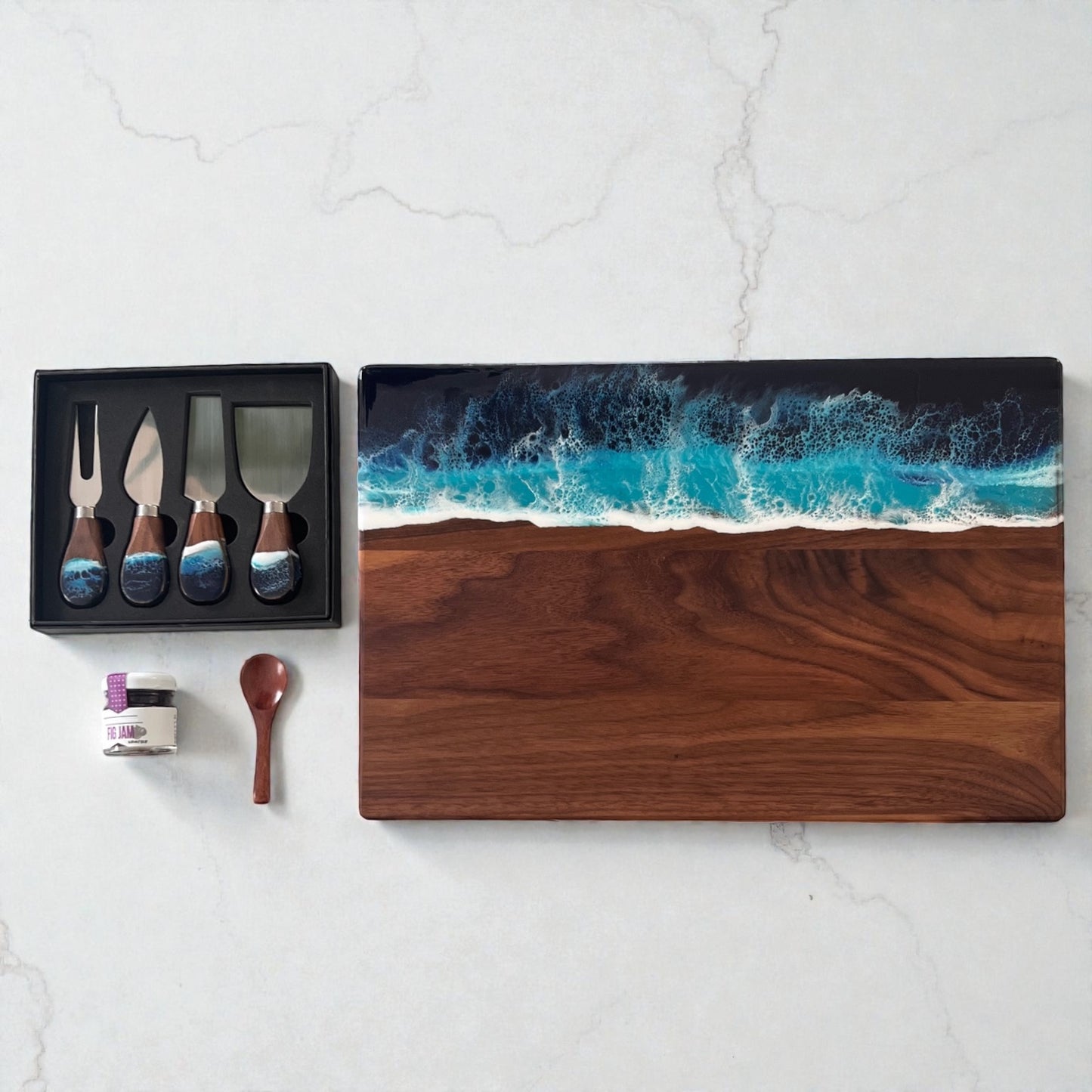 Walnut Ocean Large Resin Board