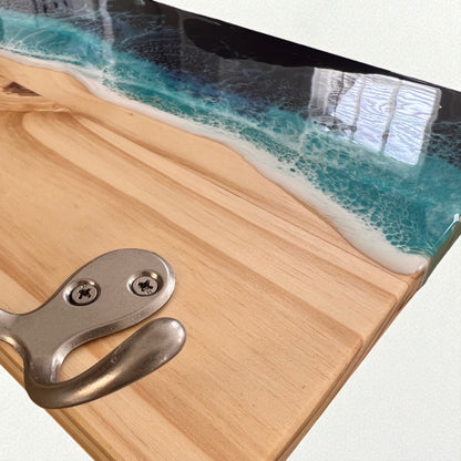 Coastal Wall Hanger with Three Octopus Hooks