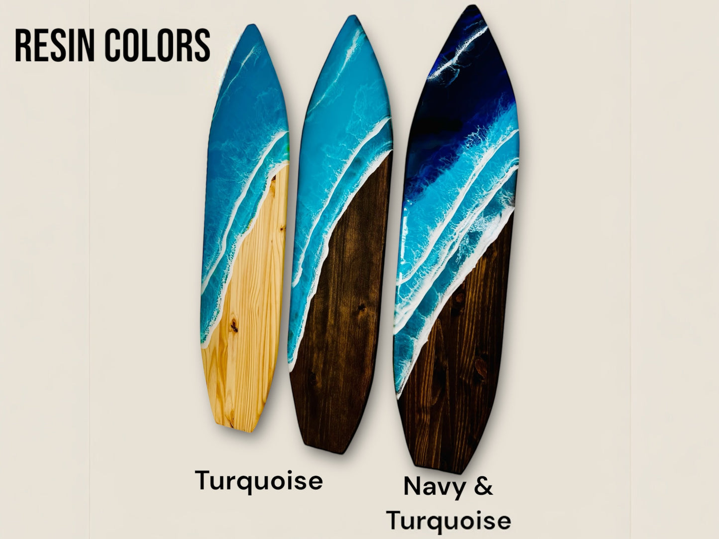 3 ft Resin Surfboard Wall Art with Oars -Custom Order 36"