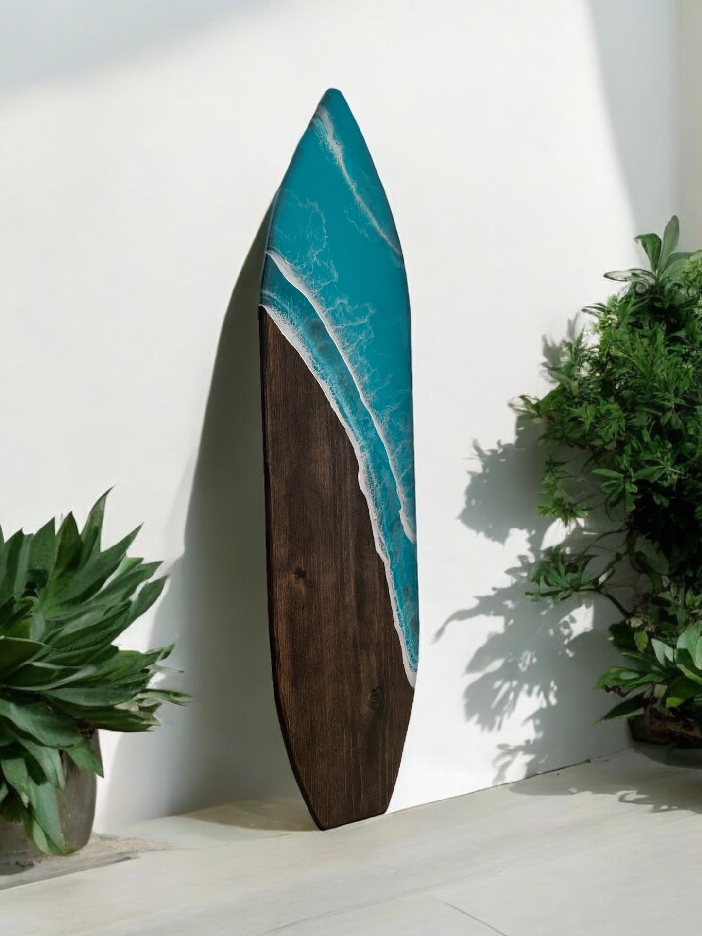 3 ft Resin Surfboard Wall Art with Oars -Custom Order 36"