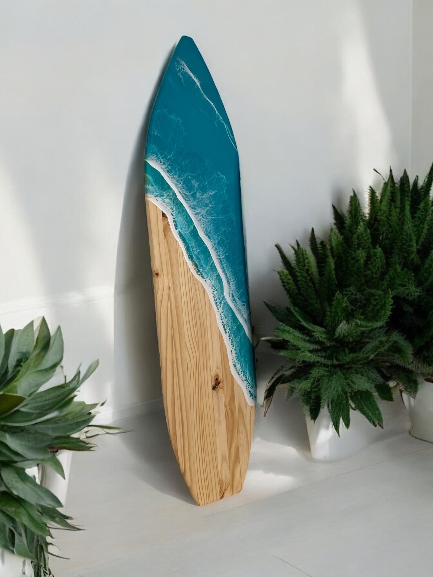 3 ft Resin Surfboard Wall Art with Oars -Custom Order 36"