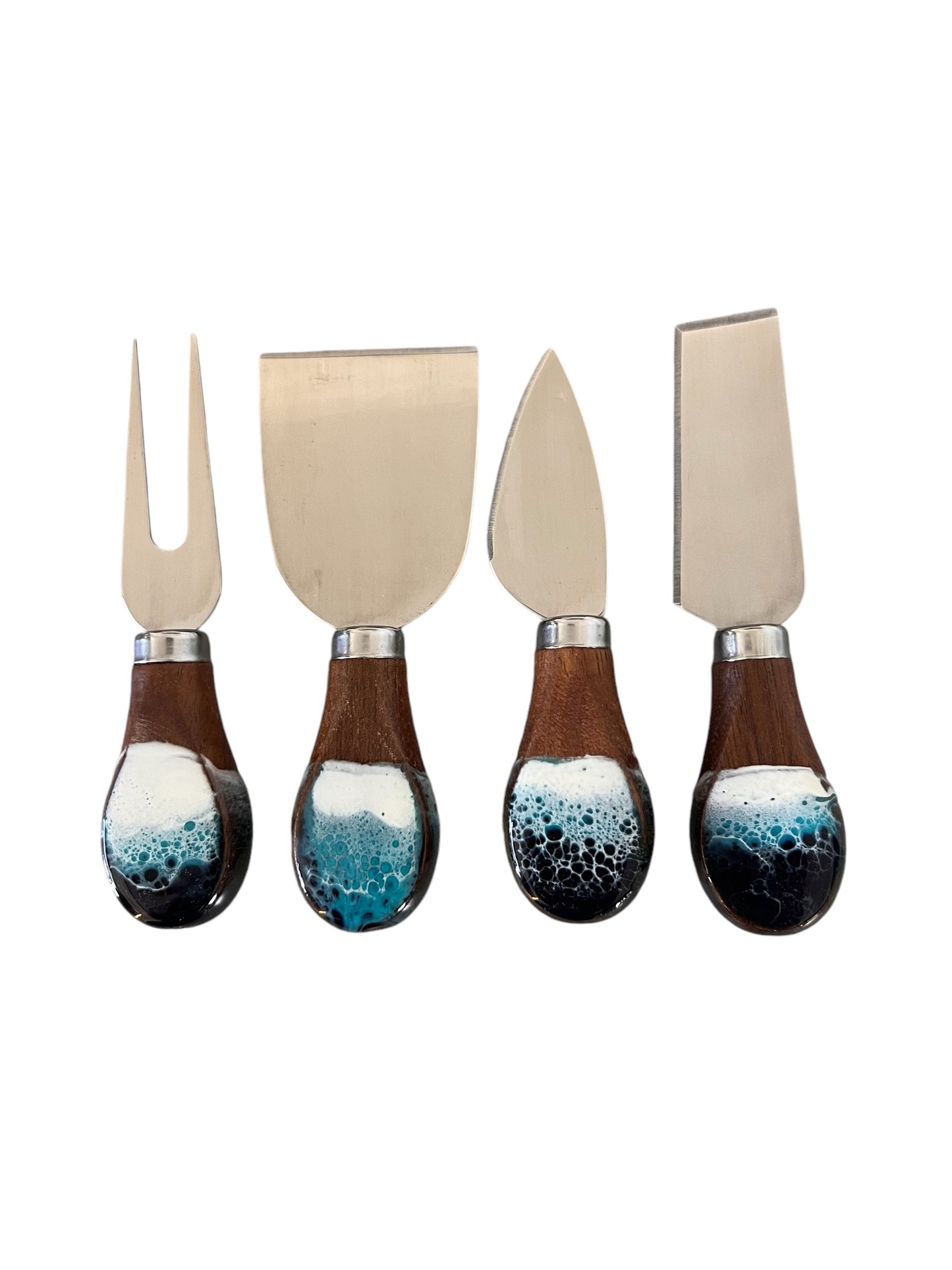 Ocean Resin Cheese Knife Set Walnut