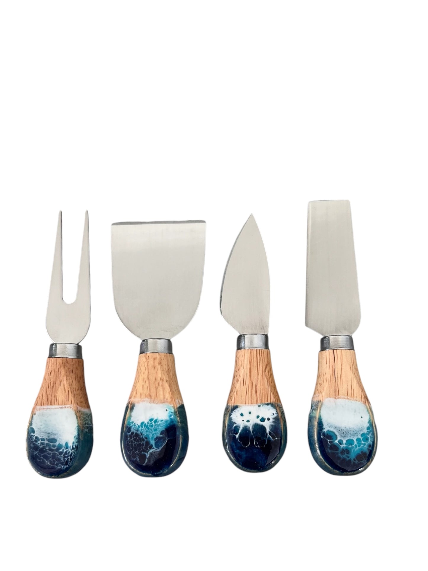 Ocean Resin Cheese Knife Set Bamboo