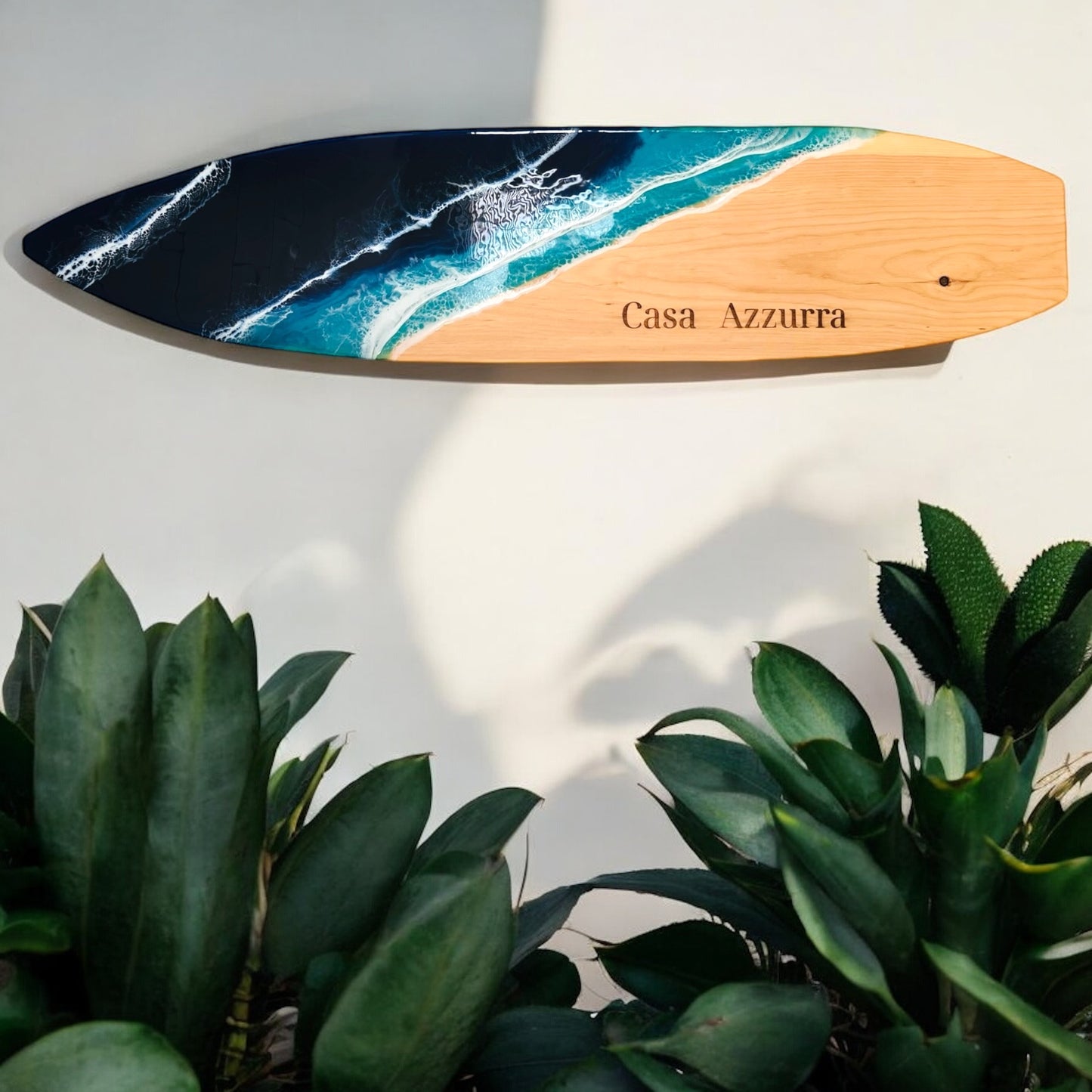 4ft Resin Surfboard Wall Art with Oars -Custom Order 48"