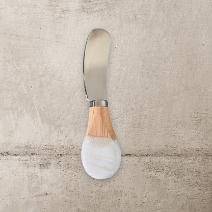 Resin Cheese / Butter Knife white with glitters