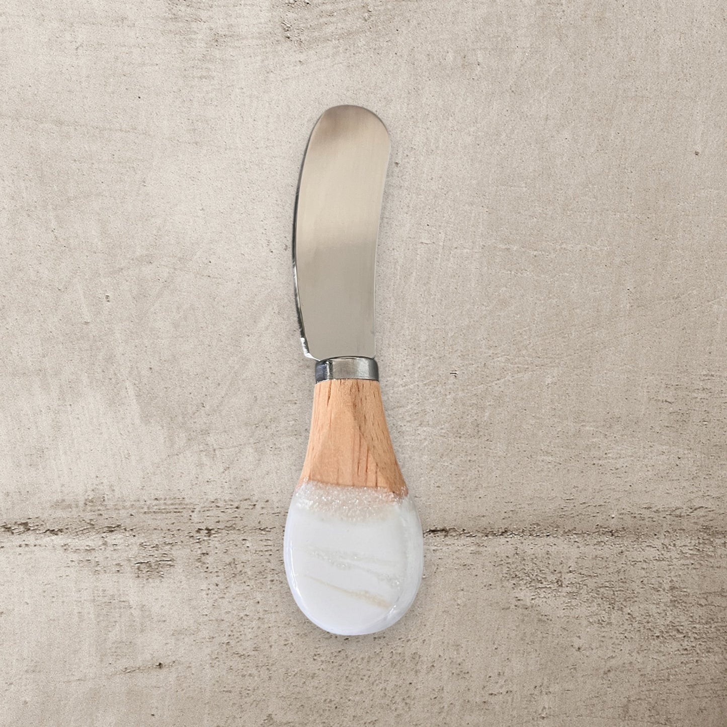 Resin Cheese / Butter Knife white with glitters