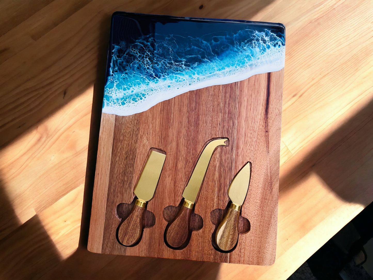 Cheese Board with Cheese Knives Gift Set included Gift Box
