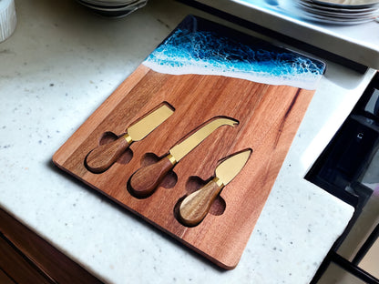 Cheese Board with Cheese Knives Gift Set included Gift Box