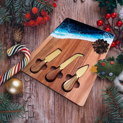 Cheese Board with Cheese Knives Gift Set included Gift Box