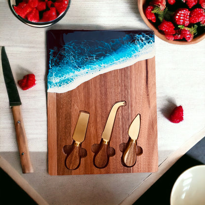 Cheese Board with Cheese Knives Gift Set included Gift Box