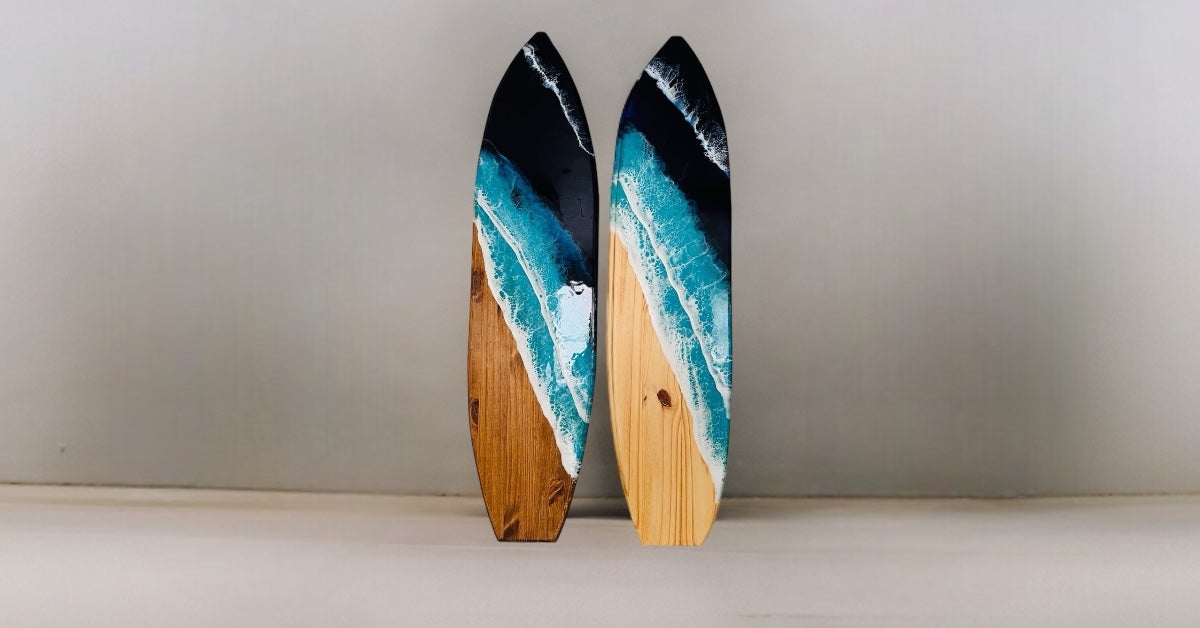 4ft Resin Surfboard Wall Art with Oars -Custom Order 48"