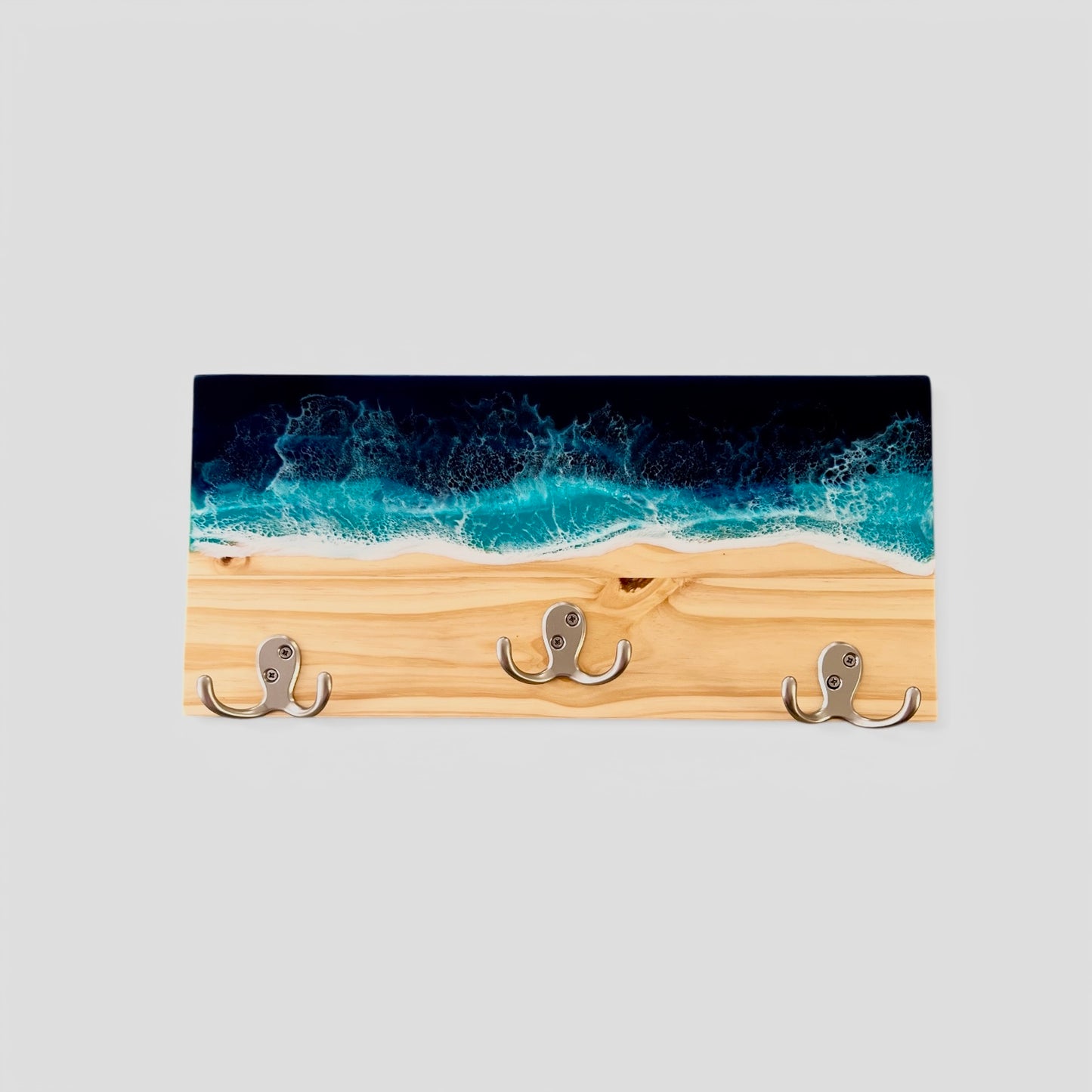 Coastal Wall Hanger with Three Octopus Hooks