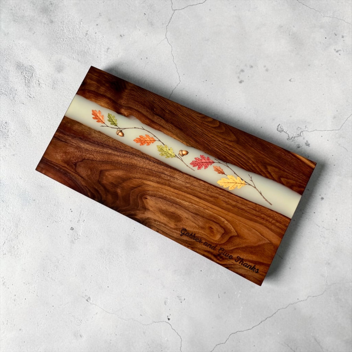 Black Walnut Fall Resin Charcuterie Board
