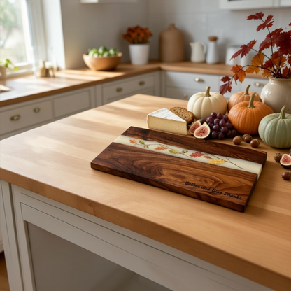 Black Walnut Fall Resin Charcuterie Board