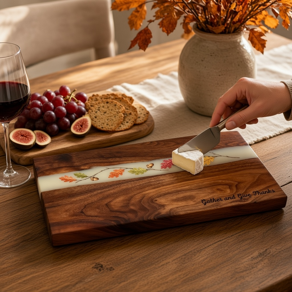 Black Walnut Fall Resin Charcuterie Board