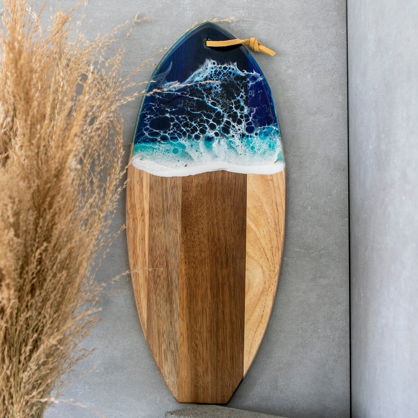 Surfboard Resin Ocean Wave Wood Cutting / Serving /Cheese Board